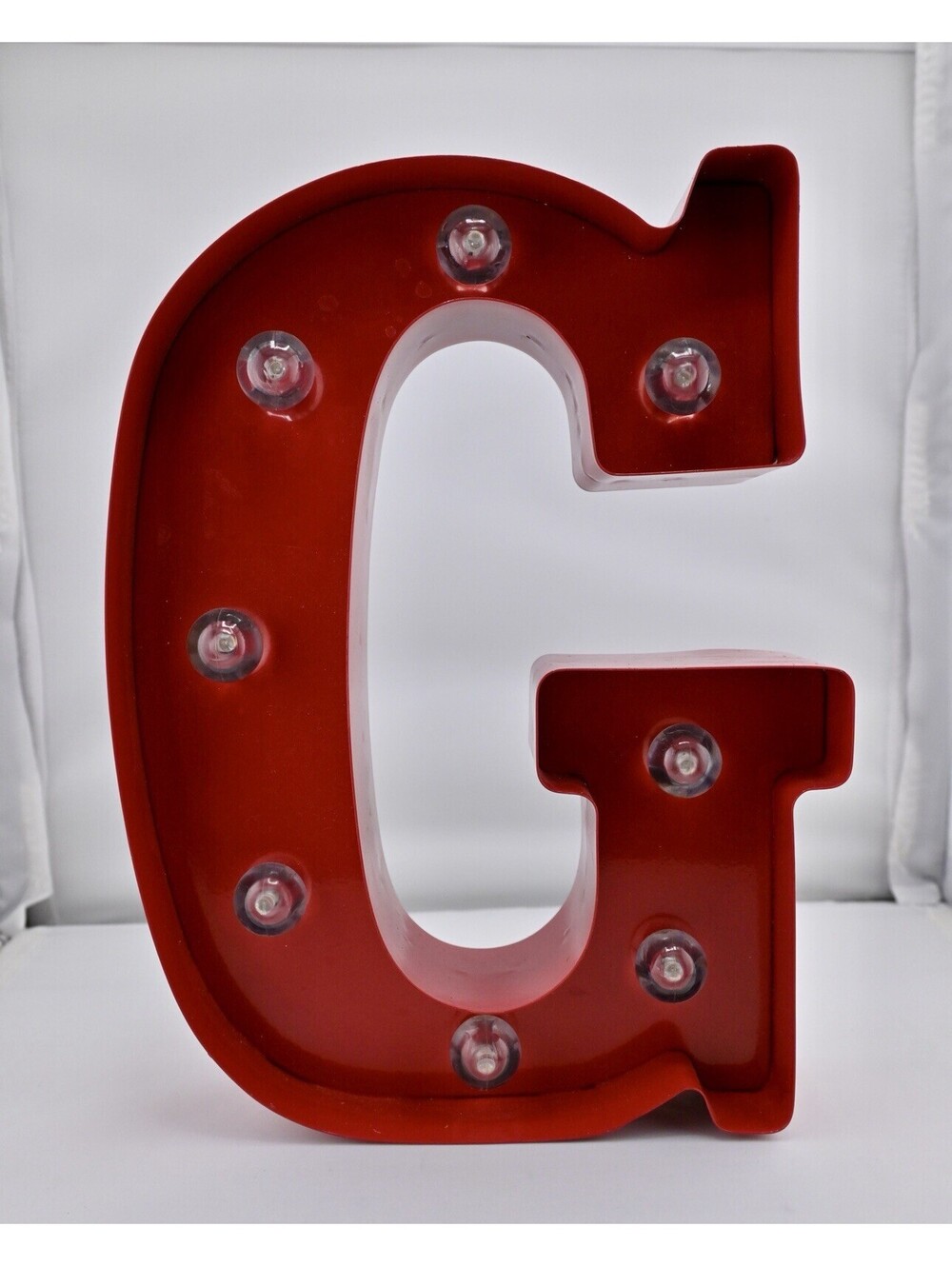 F and G Alphabet LED Letter Sign Red Metal English Letters Hanging Lights 10"